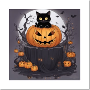 Pumpkin Cat Posters and Art